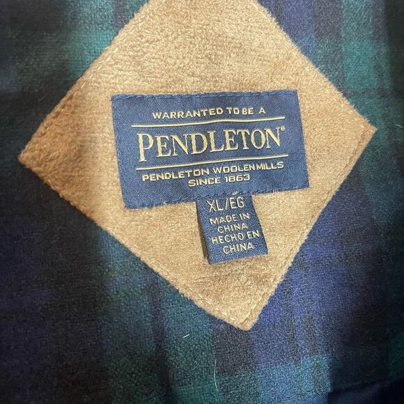 Pendleton blue fleece jacket long sleev with plaid inside, size XL - Picture 4 of 16